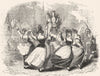 DANCE. Milk maids, with pile of Plate, Day 1845 old antique print picture