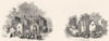 CHRISTMAS. Christmas ; Barley-break 1845 old antique vintage print picture