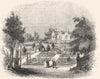 BOTANICAL. A Knotted Garden 1845 old antique vintage print picture