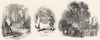 LANDSCAPES. Bowling Green; Bankss Horse; Wedding 1845 old antique print