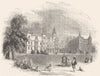 HERTS. Hatfield House 1845 old antique vintage print picture