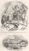 ROYALTY. Prince Henry & Lord Harrington; York House 1845 old antique print
