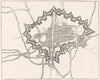 OXFORD. Plan, with defences raised, Charles I 1845 old antique print picture