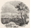 OXON. Oxford(Hollar) 1845 old antique vintage print picture