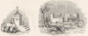 RELIGIOUS. Sermon, St Paul's Cross; Basing House 1845 old antique print