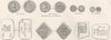 COINS. Charles I. Scarborough, Beeston, Colchester 1845 old antique print