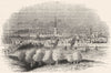 WORCS. City of Worcester 1845 old antique vintage print picture
