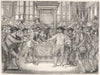 POLITICS. Cromwell dissolving long Parliament 1845 old antique print picture