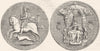 DECORATIVE. Great seal of Charles II 1845 old antique vintage print picture
