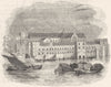 LONDON. The Savoy Palace(Visscher)1661 1845 old antique vintage print picture