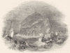 SCOTLAND. Bass Rock, with jail of covenanters 1845 old antique print picture