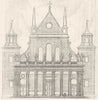 LONDON. Inigo Joness Portico, St Paul's 1845 old antique vintage print picture