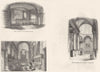 ST PAUL'S. Wren's Tomb & Choir; Stephen's, Walbrook 1845 old antique print