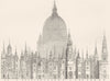 LONDON. CHRISTOPHER WREN. Churches, St Pauls compared 1845 old antique print