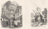 LONDON. St James, Westminster; Lich Gate, Pulborough 1845 old antique print