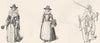 PORTRAITS. Lady Mayoress; woman, Mufflers; Musketeer  1845 old antique print