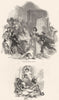 SOCIETY. Assembly alarmed; dispersing 1845 old antique vintage print picture