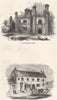 NORFOLK. East Basham; Inn, Charmouth 1845 old antique vintage print picture