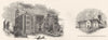 KENT. Charlton House; Farm of Queenborough brick 1845 old antique print
