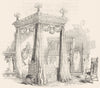 KENT. State bed, dressing-glass Penshurst 1845 old antique print picture
