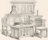BUILDINGS. Sitting-room furniture  1845 old antique vintage print picture