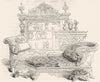 FURNITURE. Sofas, stools & cabinets(Lely) 1845 old antique print picture