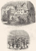 LANDSCAPES. Water-carriers; Plug in frost 1845 old antique print picture