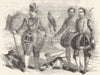 KINGS. James I & attendants, hawking, 1614 1845 old antique print picture