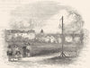 LONDON. Pall-mall in St James's Park 1845 old antique vintage print picture