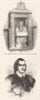 MONUMENTS. Stow, St Andrew Undershaft; Donne 1845 old antique print picture
