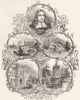 MILTON. Ludlow, Chalfont, Christ's College, St Giless 1845 old antique print