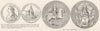 MEDAL. Defeat of English, Dutch fleets, Channel, 1690 1845 old antique print