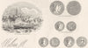 LONDONDERRY. William & Mary. Coins. Crown; Shilling 1845 old antique print