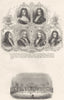 BLENHEIM. Halifax, Somers, Bolingbroke, Walpole, Harley 1845 old antique print