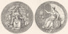 ENGLAND. Queen Anne seal after Union with Scotland 1845 old antique print