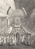 LONDON. House of Lords, George II 1845 old antique vintage print picture