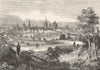 OXON. Oxford from the Abingdon road 1845 old antique vintage print picture