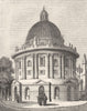 BUILDINGS. Radcliffe's Library 1845 old antique vintage print picture