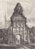 CAMBS. Caius Gate of honour, Cambridge 1845 old antique vintage print picture