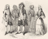 COSTUME. time of Anne c1707 1845 old antique vintage print picture