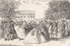 LONDON. Alamode, 1745 Mall in St Jamess Park 1845 old antique print picture