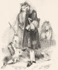 PORTRAITS. Roger de Coverley & 'Spectator' 1845 old antique print picture