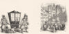 FRANCE. Sedan chair; Palace gate, St Jamess 1845 old antique print picture