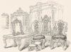 GEORGIAN FURNITURE. Wardrobe, chairs, table 1845 old antique print picture