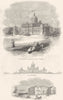 CASTLE HOWARD. South front; St George's Hospital 1845 old antique print