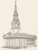 CHURCHES. St Martin's Church 1845 old antique vintage print picture