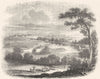 OXON. The Thames at Wallingford 1845 old antique vintage print picture