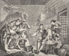 HOGARTH. The Rake's Progress The Gaol 1845 old antique vintage print picture