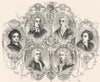 PORTRAITS. Swift, Locke, Hogarth, Newton, Addison, Pope 1845 old antique print