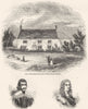 LINCS. Woolsthorpe Manor, Newton; Prynn; Davenant 1845 old antique print